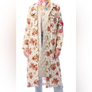 Aratta Cara Delvinge Long Coat - Cream and Red